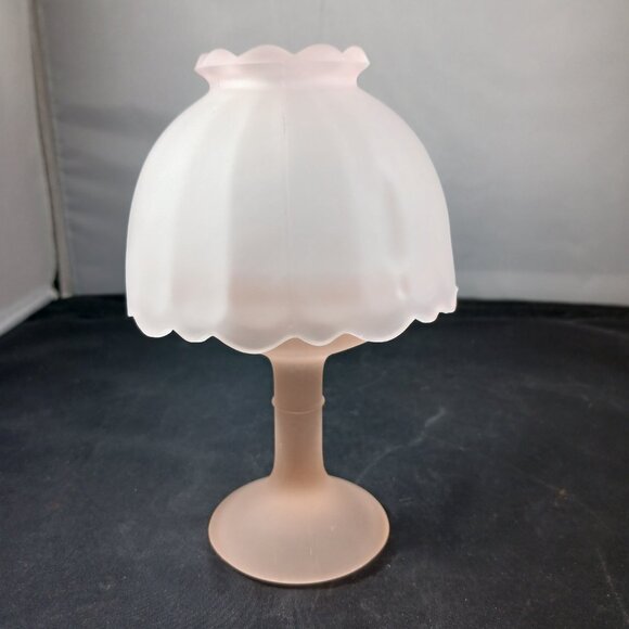 Vintage Soft Pink Satin Glass Frosted Fairy Lamp - Picture 3 of 10